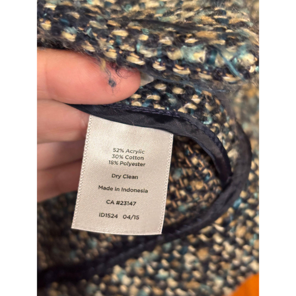 Talbots Tweed Blazer Structured Italian Boucle Fully Lined Multicolor Women's 2P - Picture 9 of 9